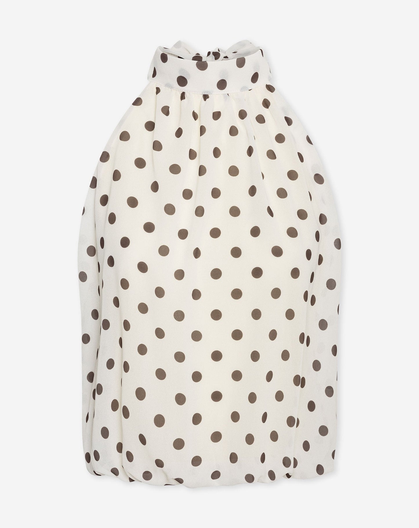 Women's Polka Dot Chiffon Halter Top White