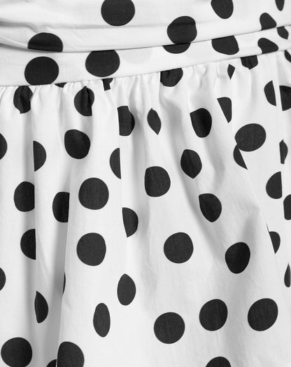 Women's Polka Dot Peplum Top White