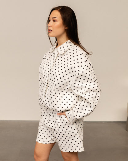 Women's Polka Dot Shorts White
