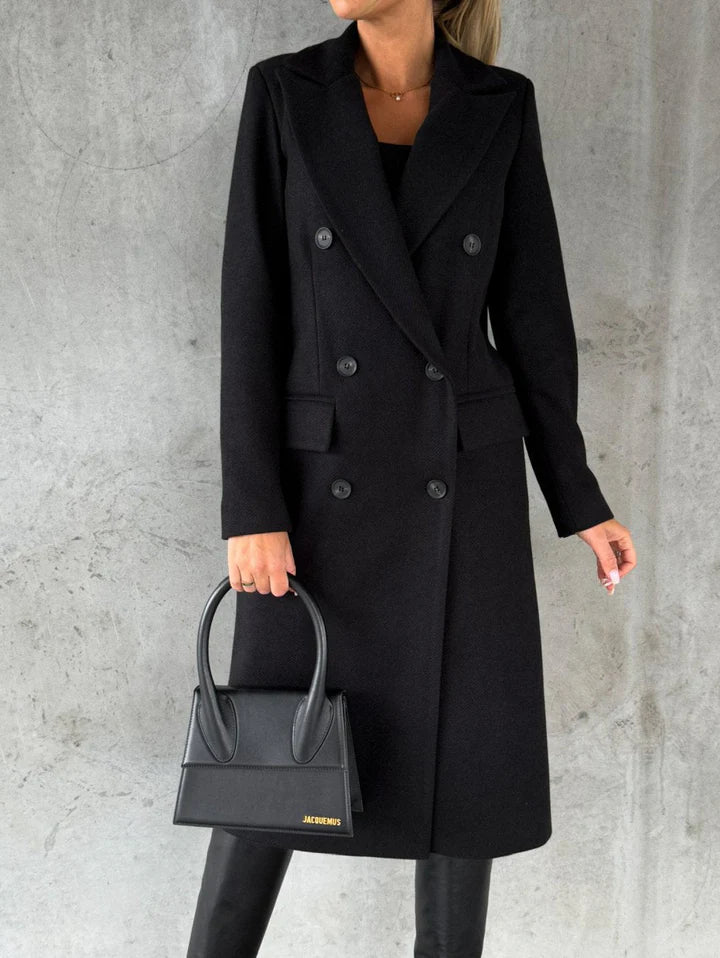 Women’s Double-Breasted Long Wool Coat