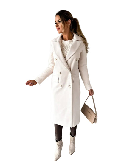 Women’s Double-Breasted Long Wool Coat