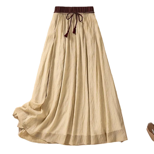 Women’s Drawstring Waist Maxi Skirt