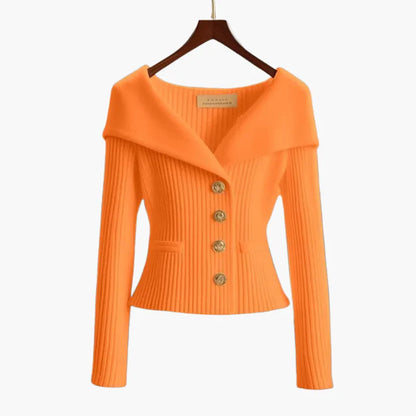 Women’s Elegant Ribbed Button Cardigan