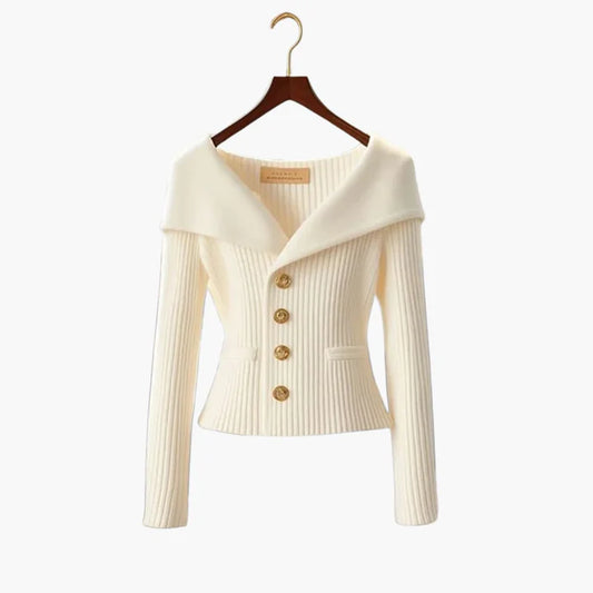 Women’s Elegant Ribbed Button Cardigan