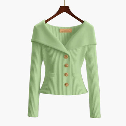 Women’s Elegant Ribbed Button Cardigan