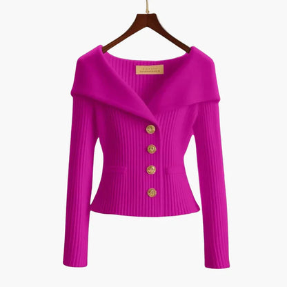 Women’s Elegant Ribbed Button Cardigan