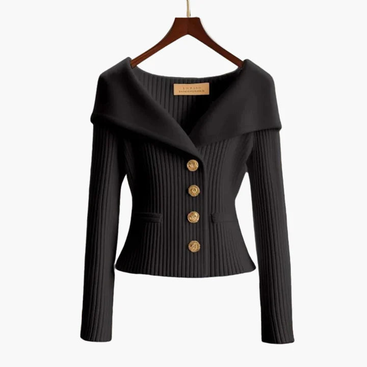 Women’s Elegant Ribbed Button Cardigan