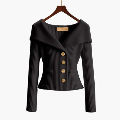 Women’s Elegant Ribbed Button Cardigan