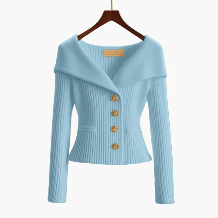 Women’s Elegant Ribbed Button Cardigan