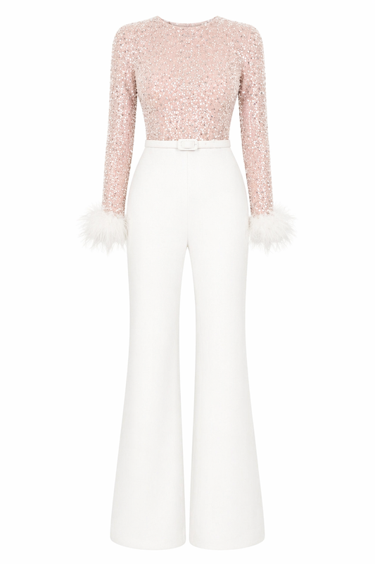 Women’s Embellished Long-Sleeve Jumpsuit