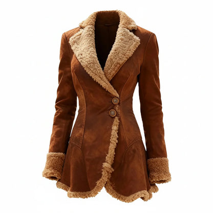 Women’s Faux Fur Trim Tailored Winter Jacket