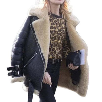 Women’s Faux Suede Shearling Jacket