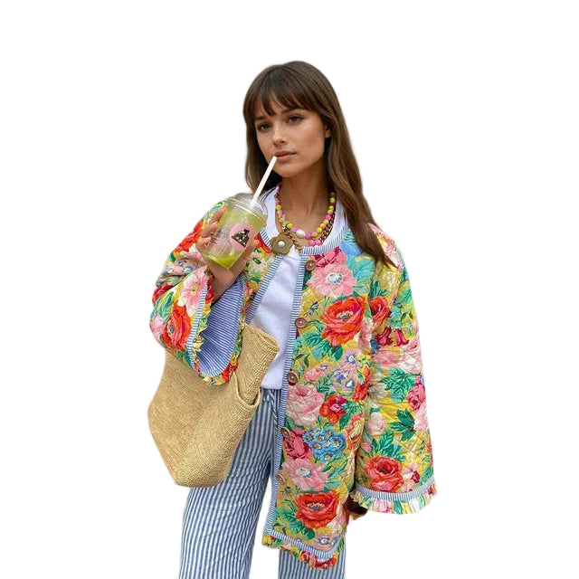 Women’s Floral Quilted Statement Jacket
