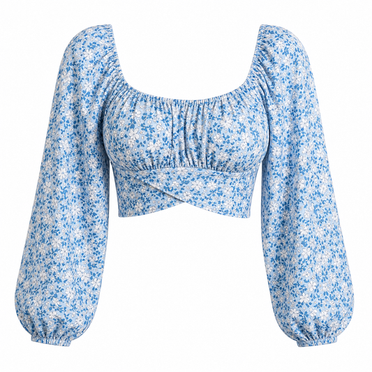 Women’s Floral Square Neck Crop Top