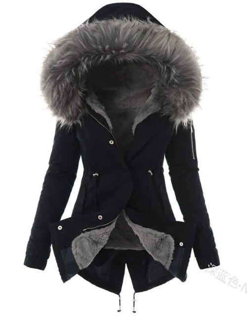 Women’s Fur Hooded Winter Parka Coat