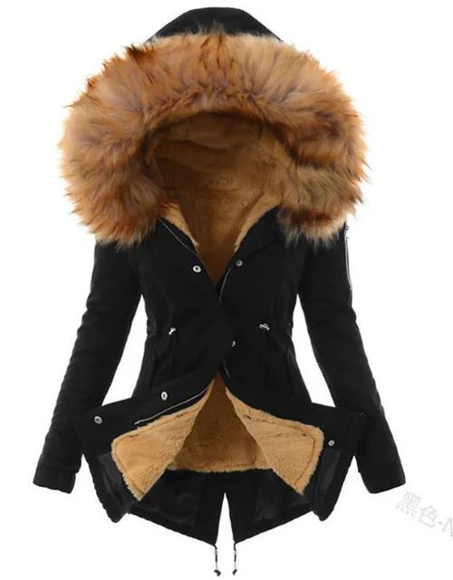 Women’s Fur Hooded Winter Parka Coat