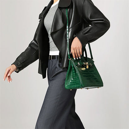 Women's Large Genuine Leather Tote Handbag