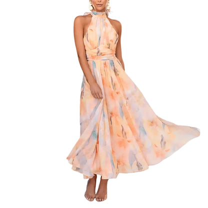 Women’s Halter Neck Floral Maxi Dress