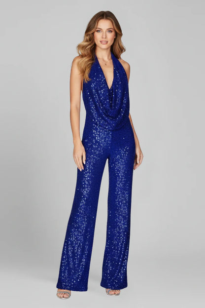 Women’s Halter Neck Sequin Jumpsuit