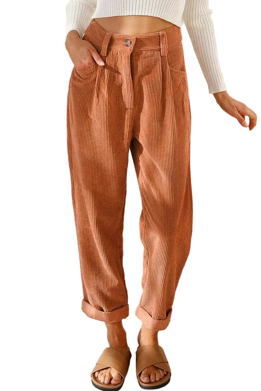 Women’s High-Waist Corduroy Pants