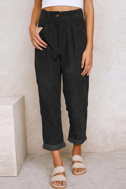 Women’s High-Waist Corduroy Pants