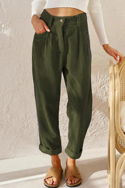 Women’s High-Waist Corduroy Pants