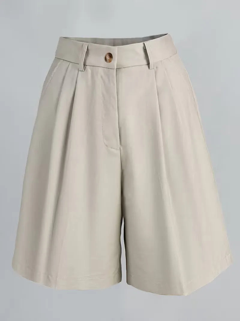 Women's High Waist Straight Leg Shorts
