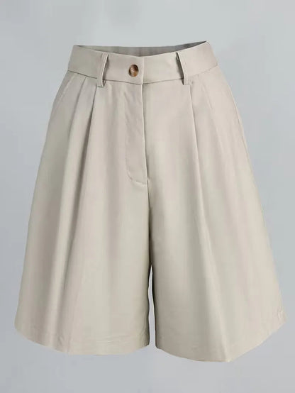 Women's High Waist Straight Leg Shorts