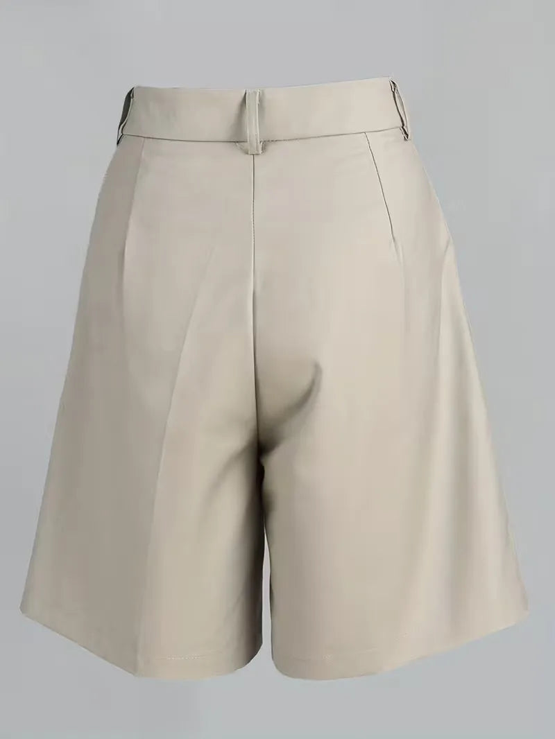 Women's High Waist Straight Leg Shorts