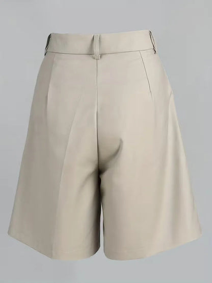 Women's High Waist Straight Leg Shorts