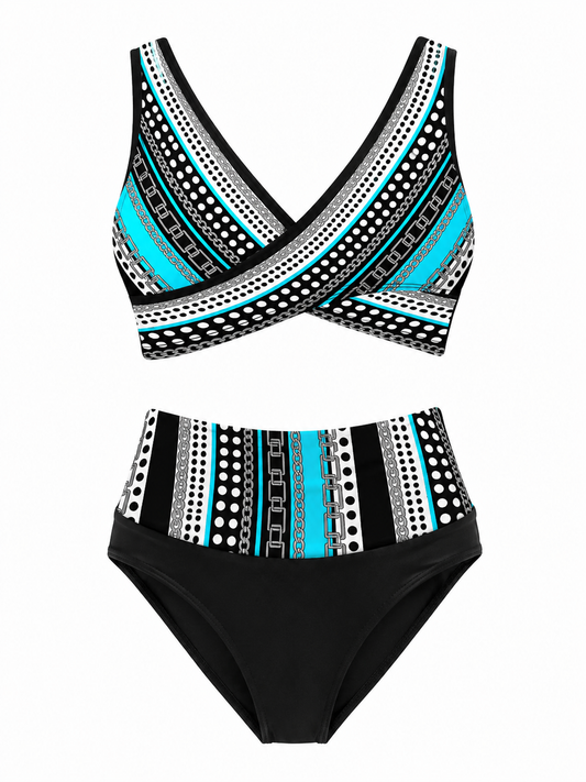 Women's High-Waist Tummy Control Wrap Bikini Set