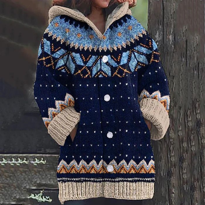 Women’s Hooded Knitted Cardigan Coat