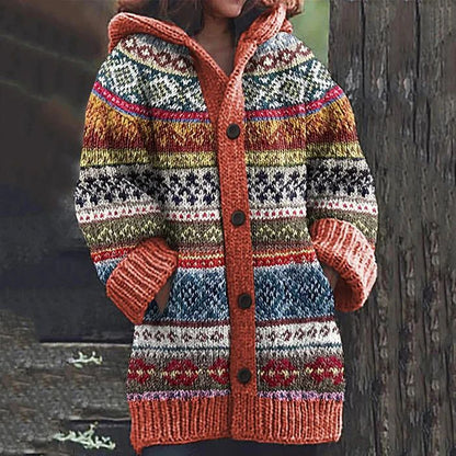Women’s Hooded Knitted Cardigan Coat