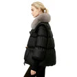 Women’s Hooded Puffer Jacket with Faux Fur Collar