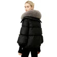 Women’s Hooded Puffer Jacket with Faux Fur Collar