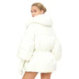Women’s Hooded Puffer Jacket with Faux Fur Collar