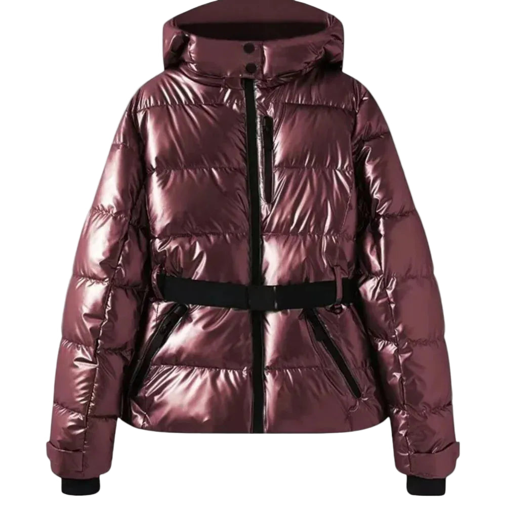 Women’s Hooded Puffer Jacket with Belt