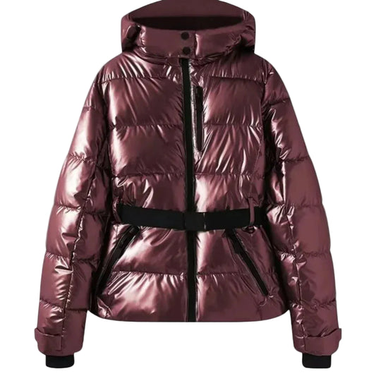 Women’s Hooded Puffer Jacket with Belt