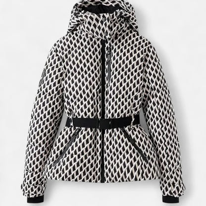 Women’s Hooded Puffer Jacket with Belt