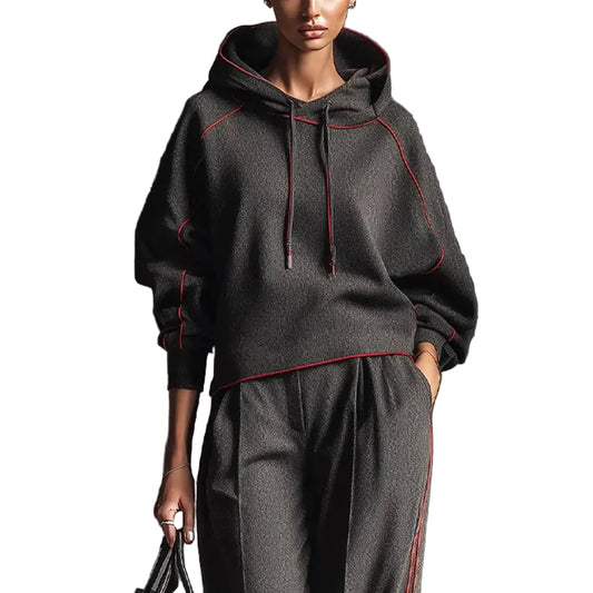Women’s Hoodie with Contrast Trim and Drawstring