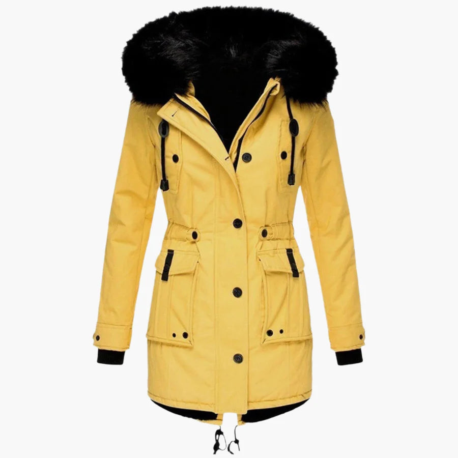 Women’s Insulated Parka Jacket with Faux Fur Hood