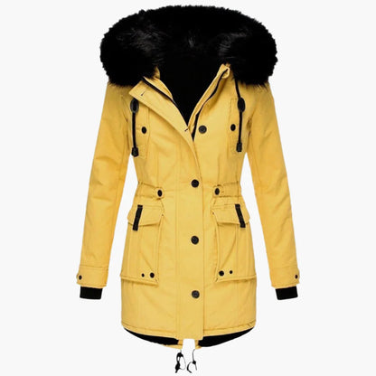 Women’s Insulated Parka Jacket with Faux Fur Hood