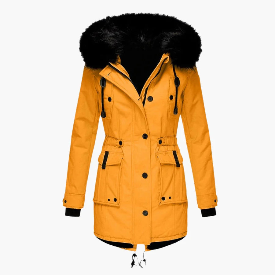 Women’s Insulated Parka Jacket with Faux Fur Hood