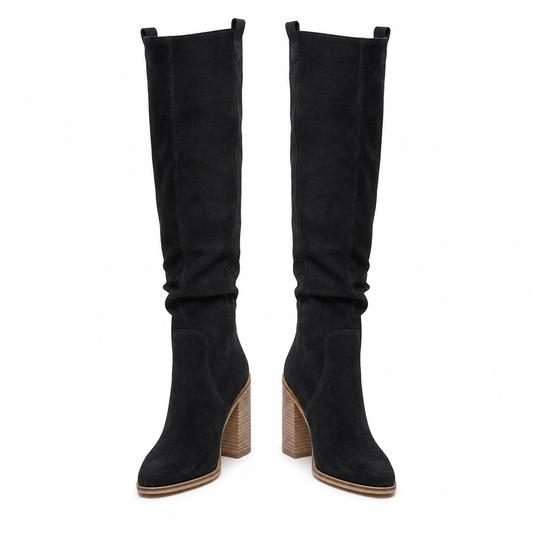 Women's Knee-High Pointed Toe Block Heel Boots