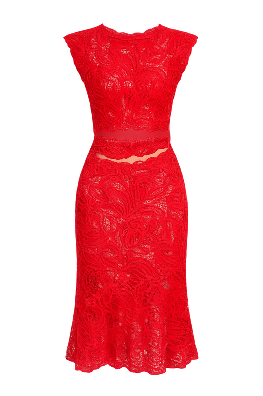 Women’s Lace Crop Top and Maxi Skirt Set