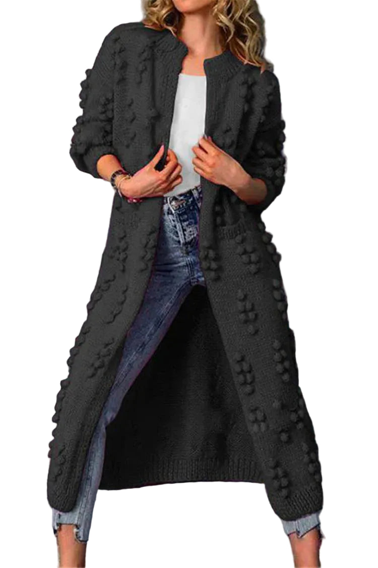 Women’s Long Knitted Bobble Cardigan