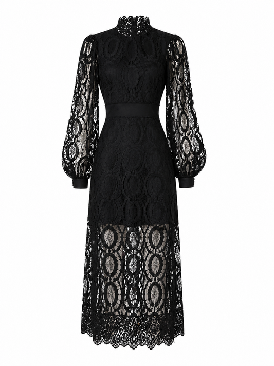 Women’s Long Sleeve Lace Midi Dress