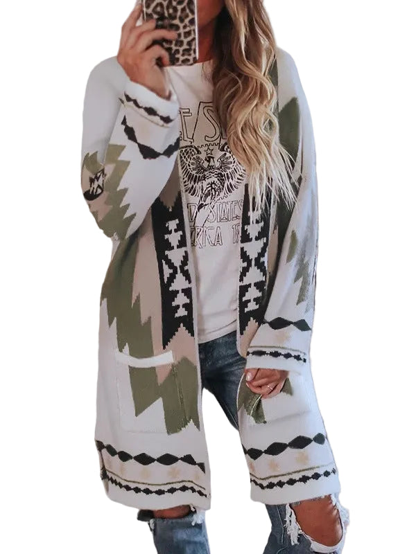 Women’s Longline Patterned Cardigan