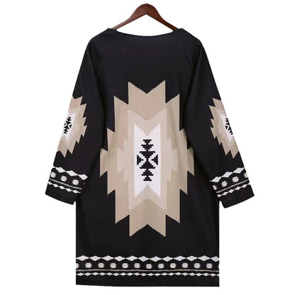 Women’s Longline Patterned Cardigan