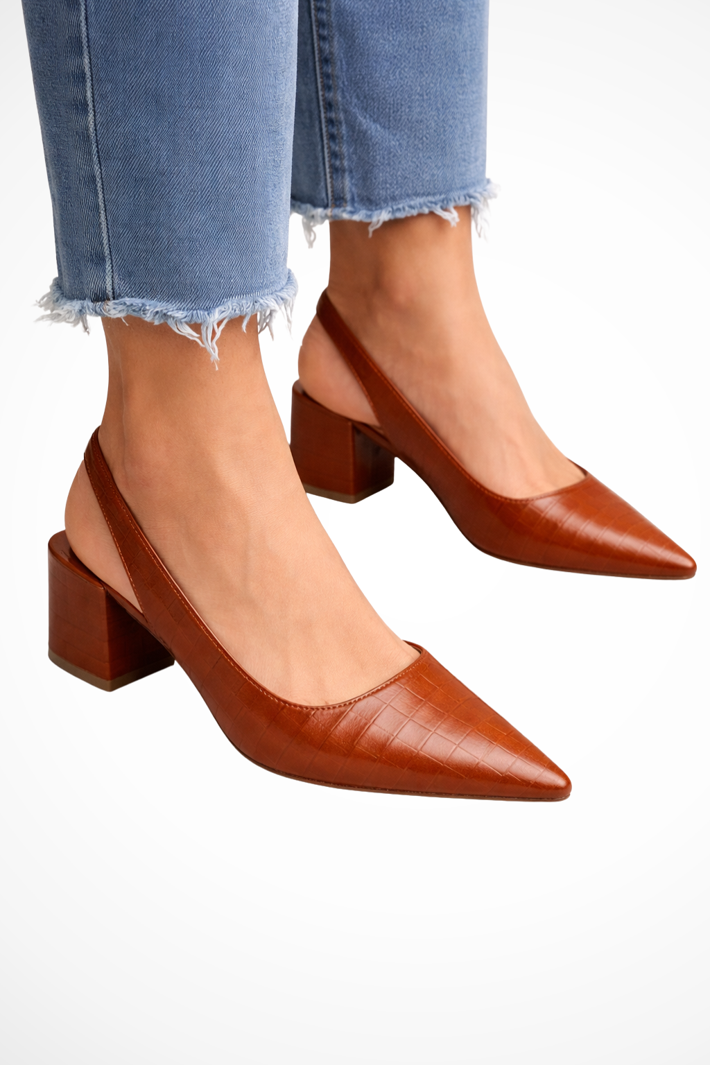 Women's Low Heel Slingback Pointed Toe Pumps